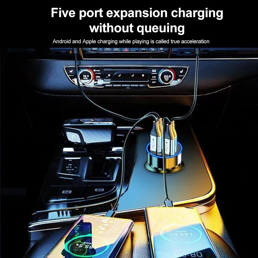 Multi-Port Fast Car Charger with Voltage Display