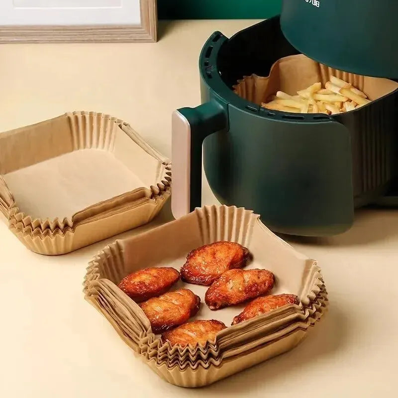 50-Pack Non-Stick Air Fryer Paper Liners