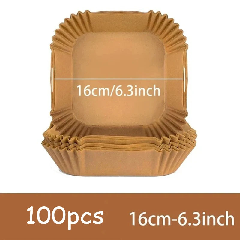 50-Pack Non-Stick Air Fryer Paper Liners