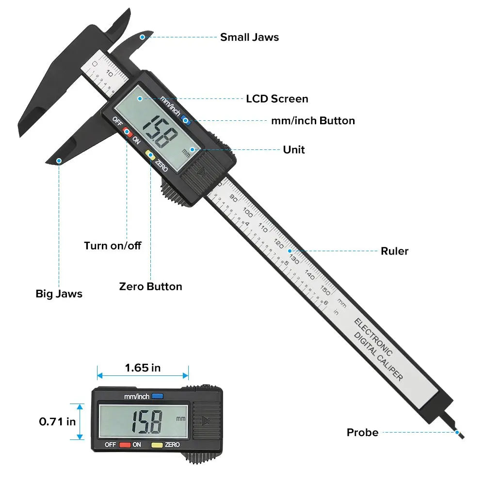 Electronic Digital Caliper with LCD Display