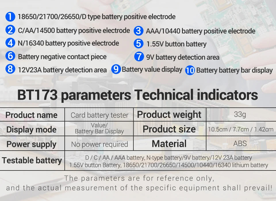 Universal LCD Digital Battery Tester