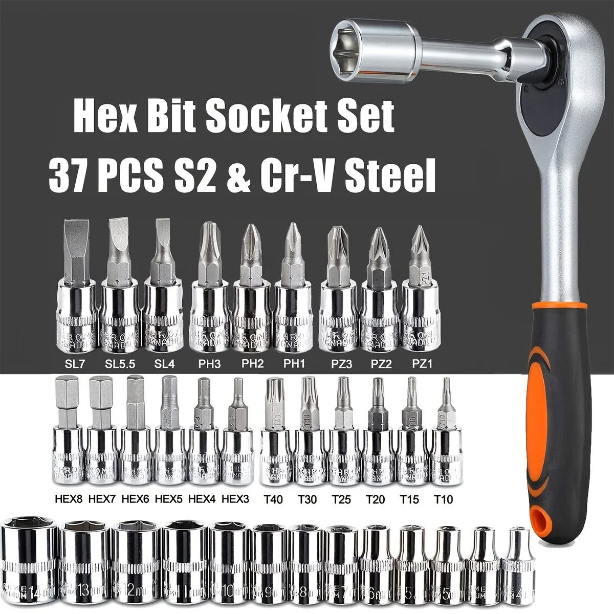 46-Piece 1/4" Drive Socket & Ratchet Set