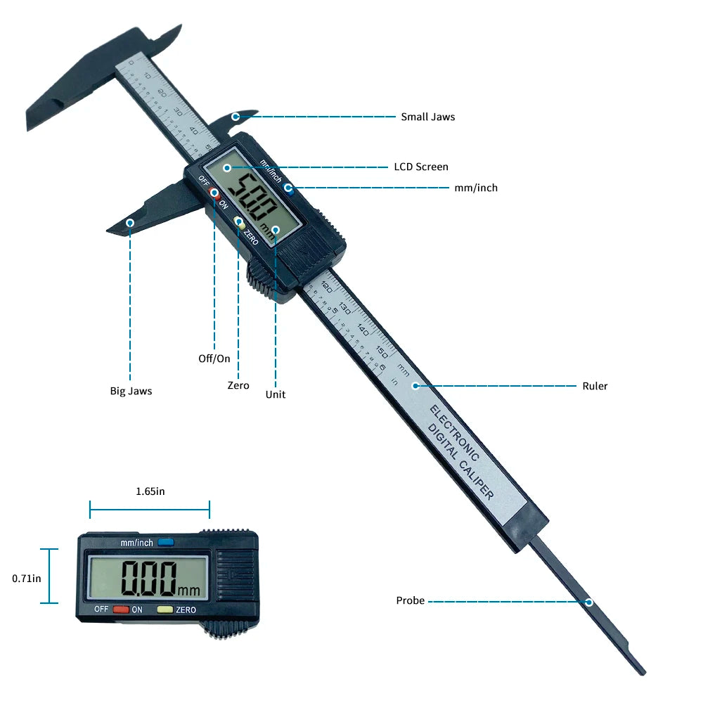 Electronic Digital Caliper with LCD Display