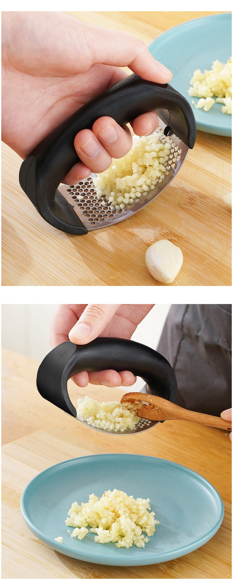 Ergonomic Stainless Steel Garlic Rocker