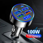 Multi-Port Fast Car Charger with Voltage Display