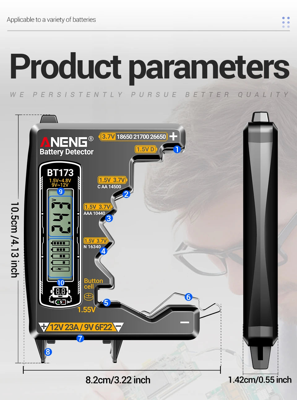 Universal LCD Digital Battery Tester