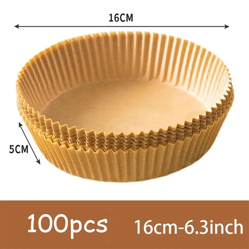 50-Pack Non-Stick Air Fryer Paper Liners