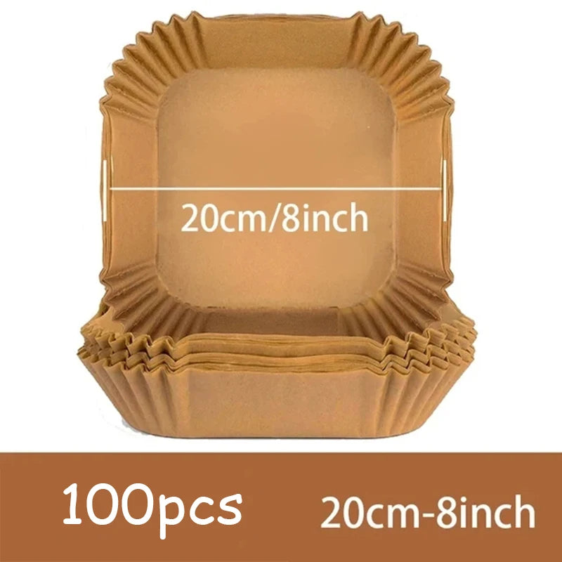 50-Pack Non-Stick Air Fryer Paper Liners