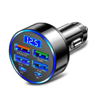 Multi-Port Fast Car Charger with Voltage Display