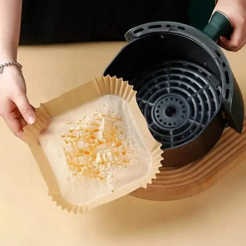 50-Pack Non-Stick Air Fryer Paper Liners