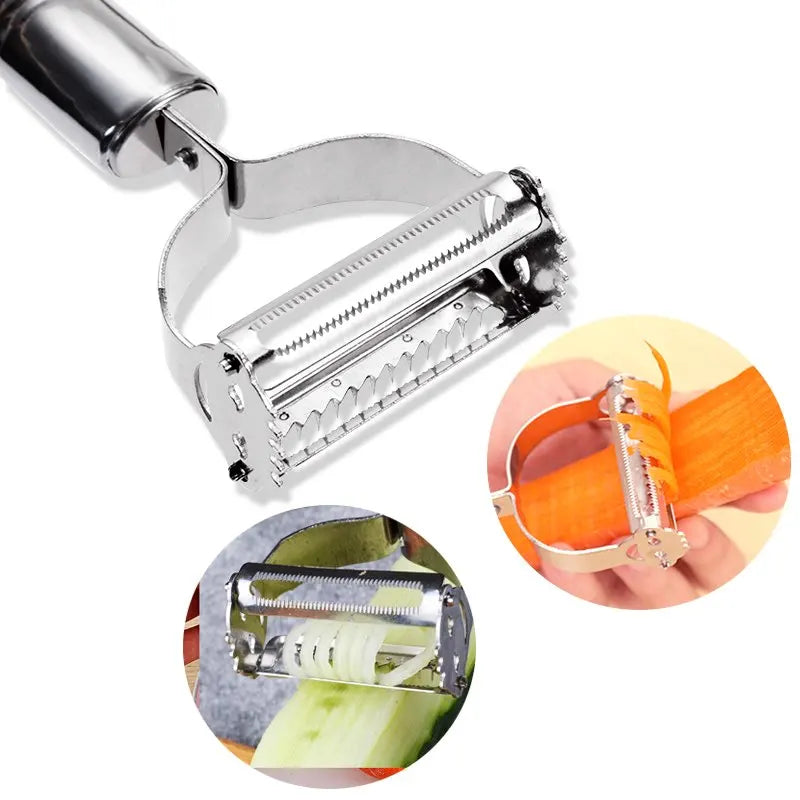 2-in-1 Stainless Steel Julienne Peeler