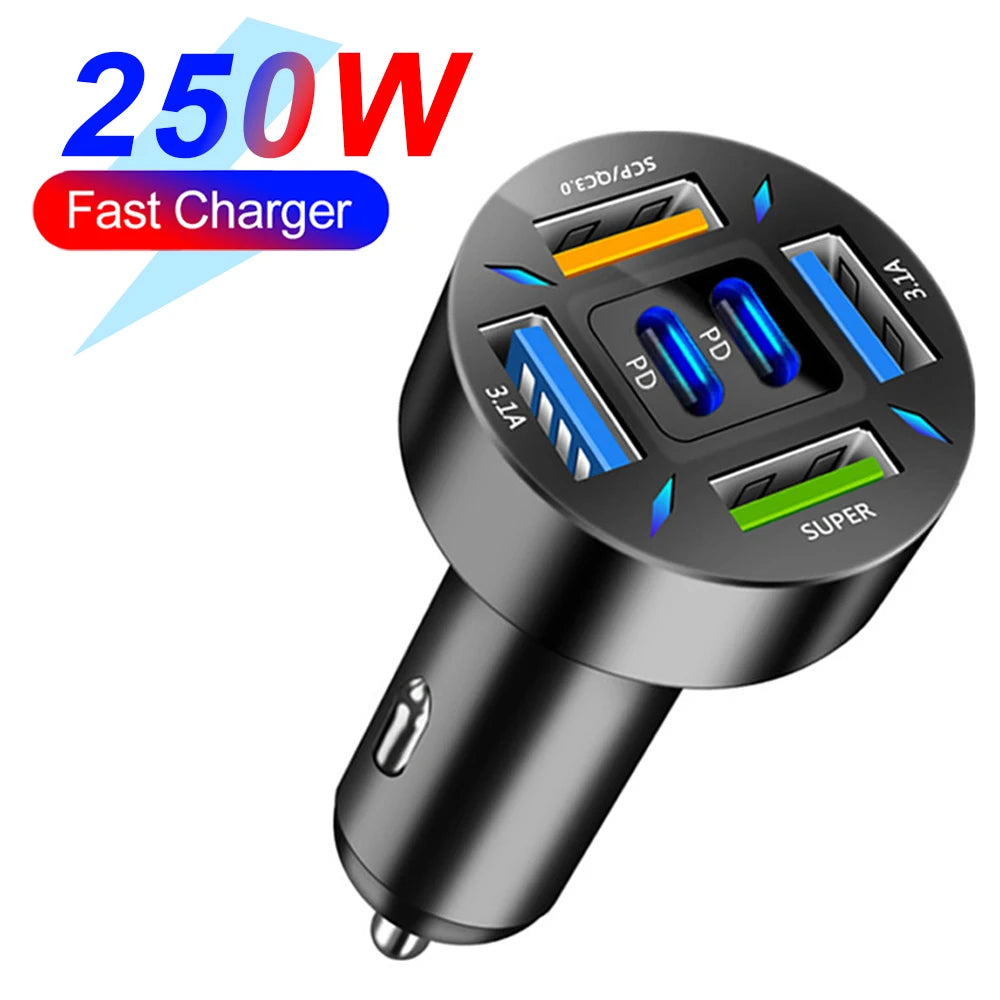 Multi-Port Fast Car Charger with Voltage Display