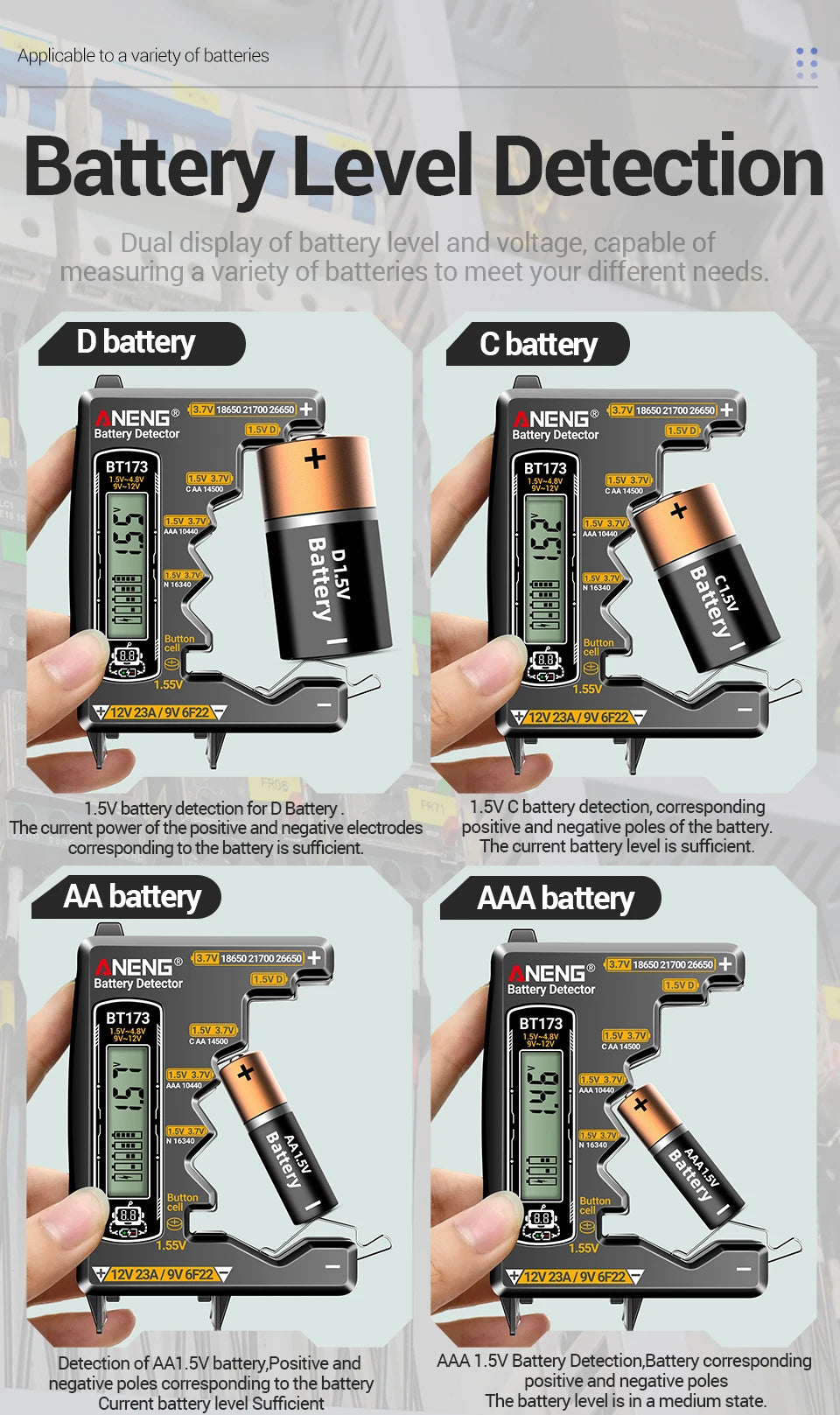 Universal LCD Digital Battery Tester