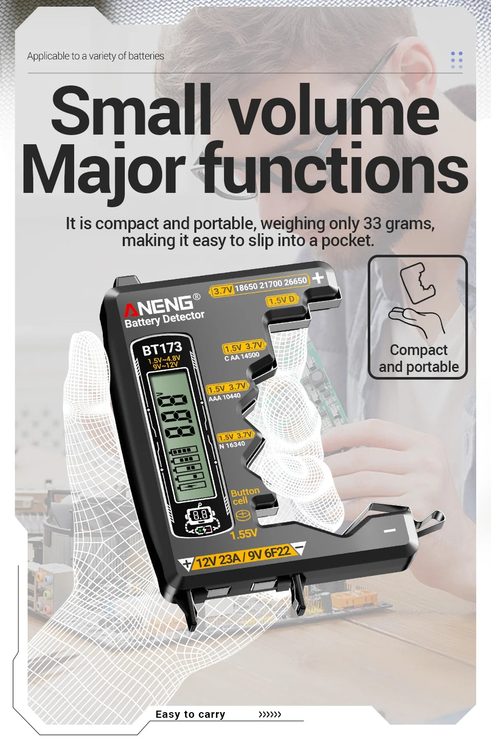 Universal LCD Digital Battery Tester