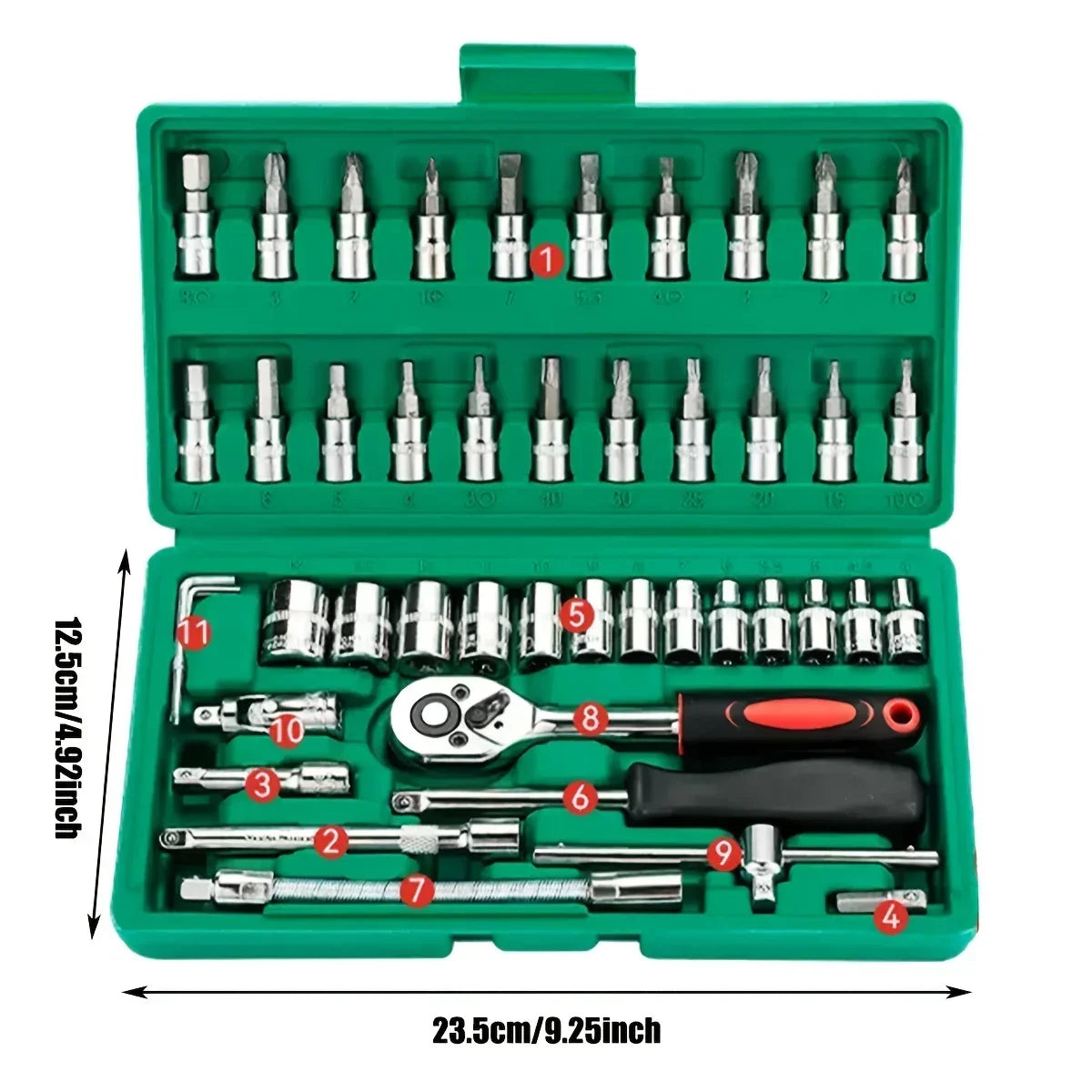 46-Piece 1/4" Drive Socket & Ratchet Set