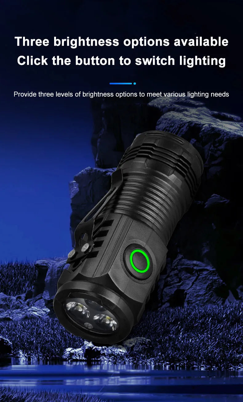 Rechargeable EDC Pocket Flashlight with Clip