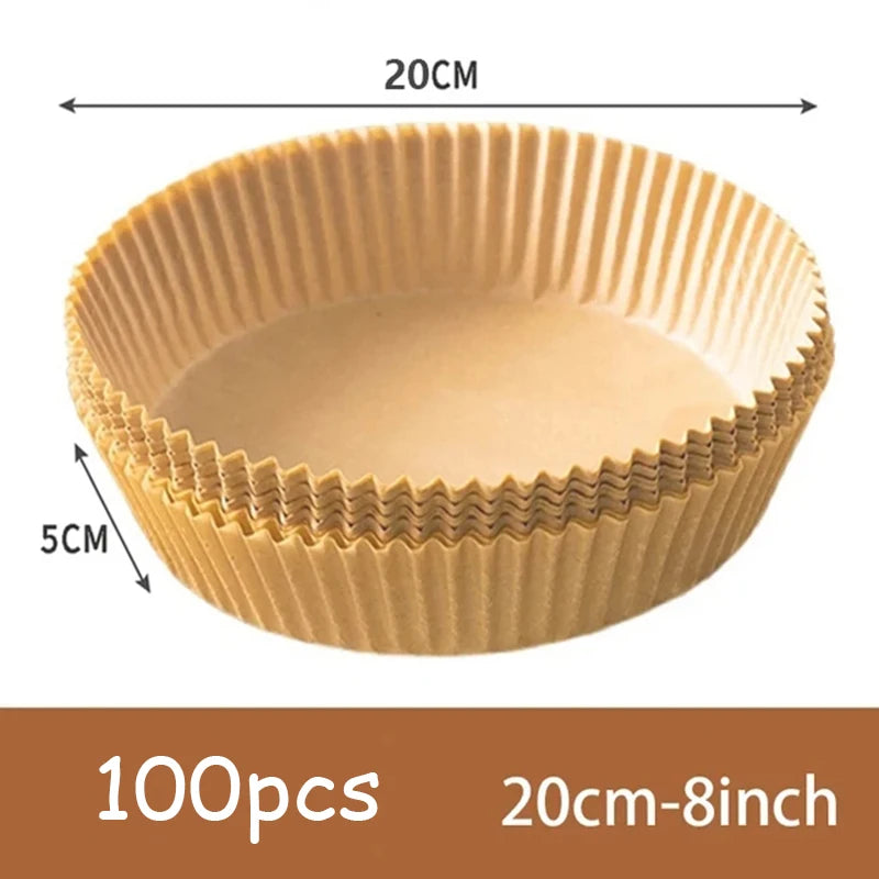 50-Pack Non-Stick Air Fryer Paper Liners